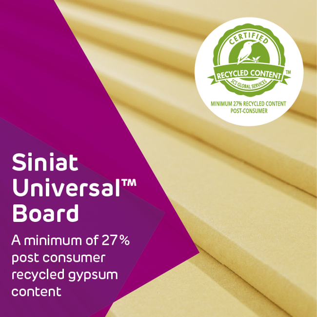Siniat Universal Board™ Receives SCS Global Accreditation